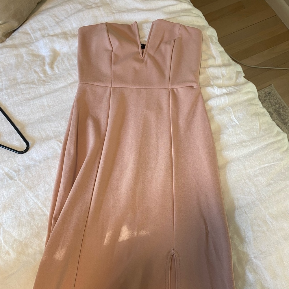 Nasty Gal new maxi strapless dress in blush